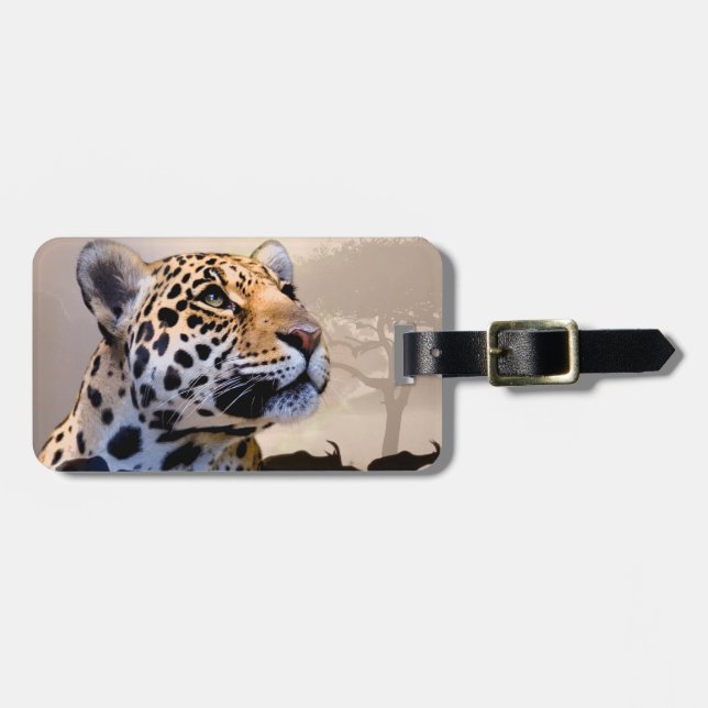 Leopard Art 1 Bagageetikett Bagagebricka (Horisontell Framsida)