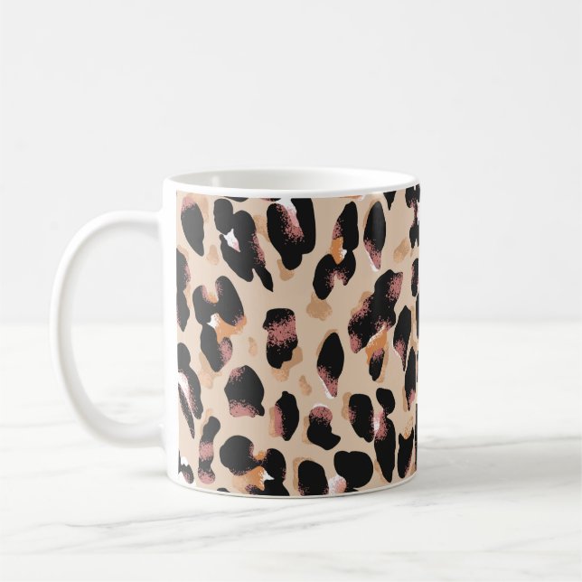 Leopard avtryck sömlös mönster kaffemugg (Vänster)