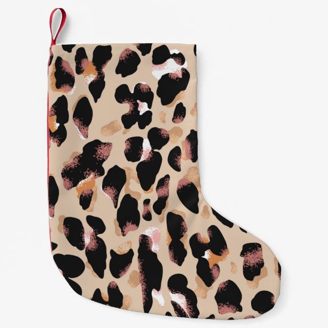 Leopard avtryck sömlös mönster liten julstrumpa (Framsidan)