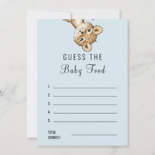 Leopard Baby Shower gissar Baby matsvar Inbjudningar