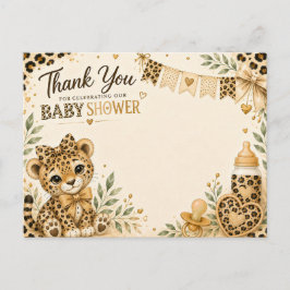 Leopard Baby shower tack Vykort