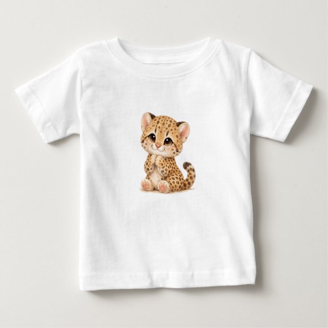 Leopard Baby T-Shirt – Cute Spotted & Striped Babi (Framsida)