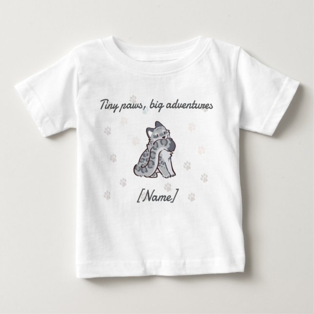 Leopard Baby Tee – Custom Name (Framsida)