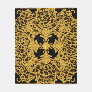 Leopard Baroque, Ornate Animal Print Fleecefilt