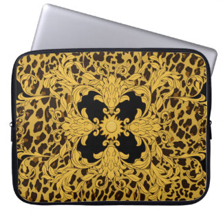 Leopard Baroque, Ornate Animal Print Laptop Fodral