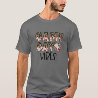 Leopard Baseball Game Day Vibes Baseball Mamma Mot T Shirt