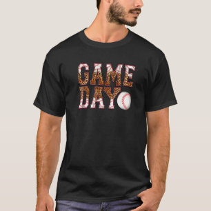 Leopard Baseball Game Day Vibes Baseball Mamma Mot T Shirt