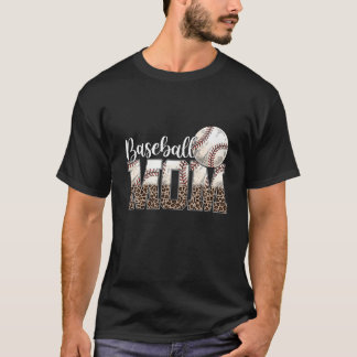 Leopard Baseball Mamma Life-speldagen Cheer Mamma T Shirt