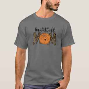 Leopard Basketball Mamma Proud Basketball Players  T Shirt