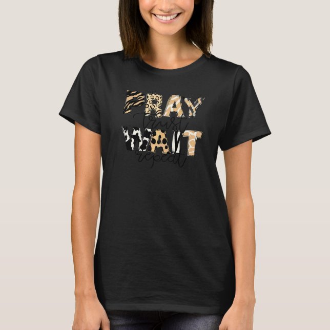 Leopard Be Trusta Bibelvers Kristna Väst T Shirt (Framsida)