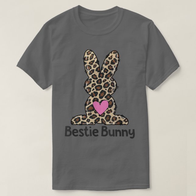 Leopard Bestie BFF Påskhare Glad påsk Dag B T Shirt (Design framsida)