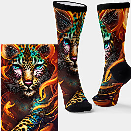 Leopard Big Cat Orange Spots & Ribbon Fantasy