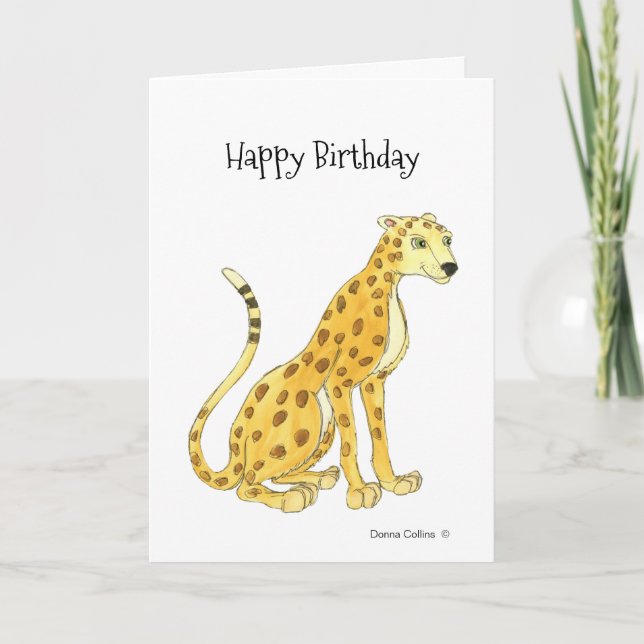 Leopard Birthday Card Kort (Framsida)