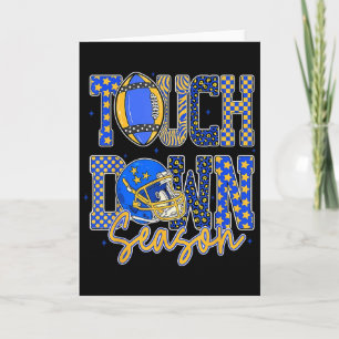 Leopard Blå Guld Rutig Fotboll Touchdown Hav Kort