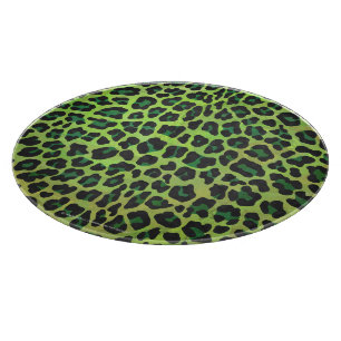 Leopard Black and Grönt Print