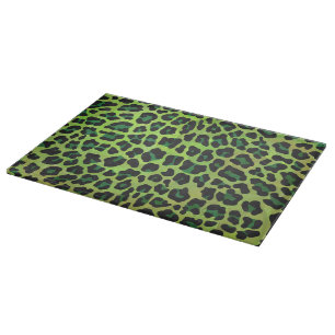 Leopard Black and Grönt Print