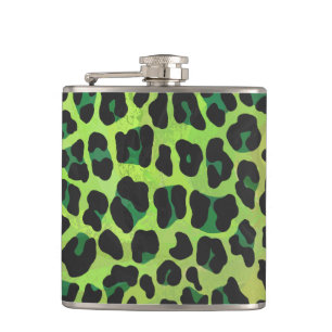 Leopard Black and Grönt Print Fickplunta