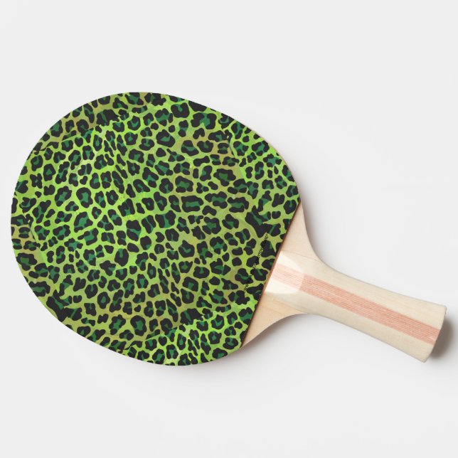 Leopard Black and Grönt Print Pingisracket (Sidan)
