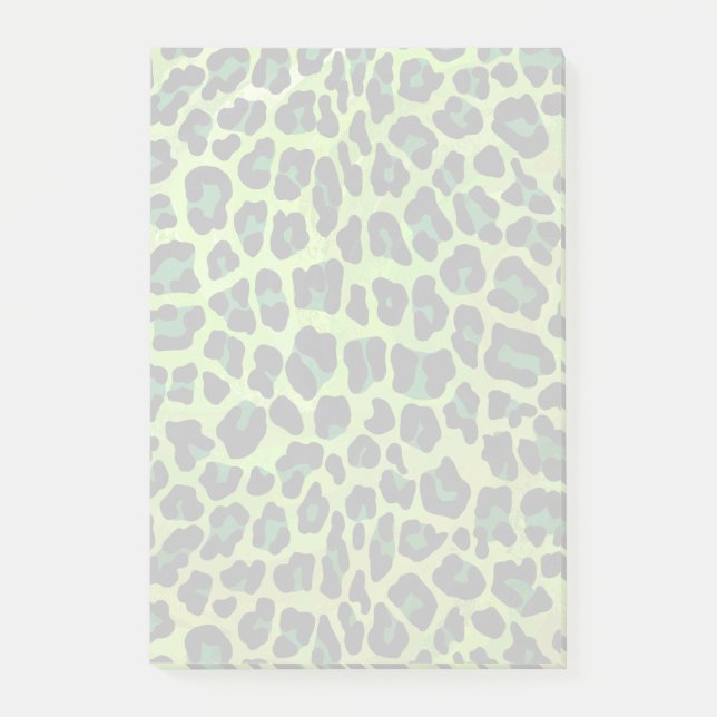 Leopard Black and Grönt Print Post-it Block (Framsida)