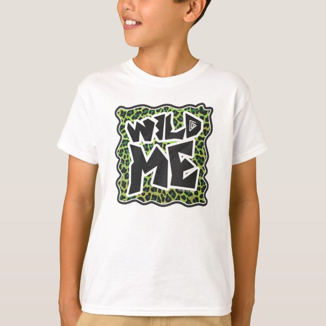 Leopard Black and Grönt Print T-shirt (Framsida)
