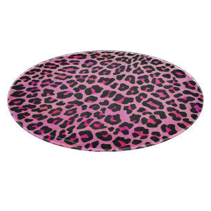 Leopard Black and Shock rosa Print