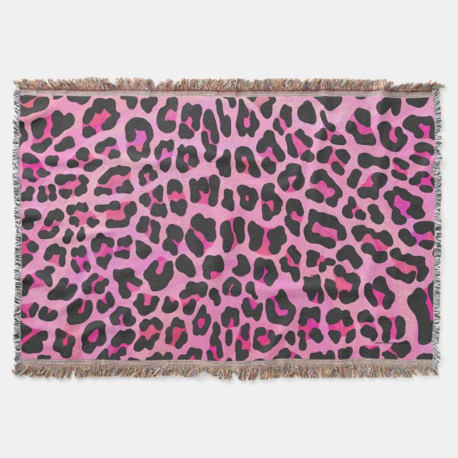 Leopard Black and Shock rosa Print Mysfilt (Framsidan)