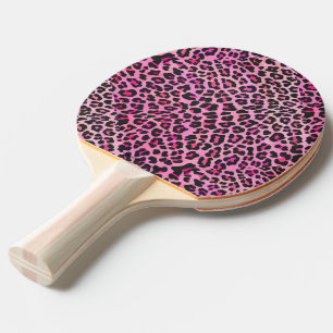 Leopard Black and Shock rosa Print Pingisracket