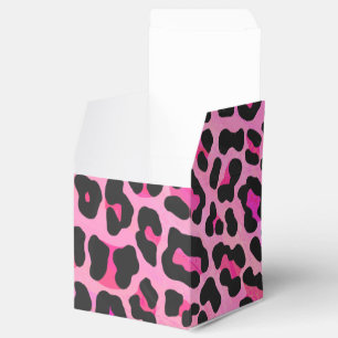 Leopard Black and Shock rosa Print Presentaskar
