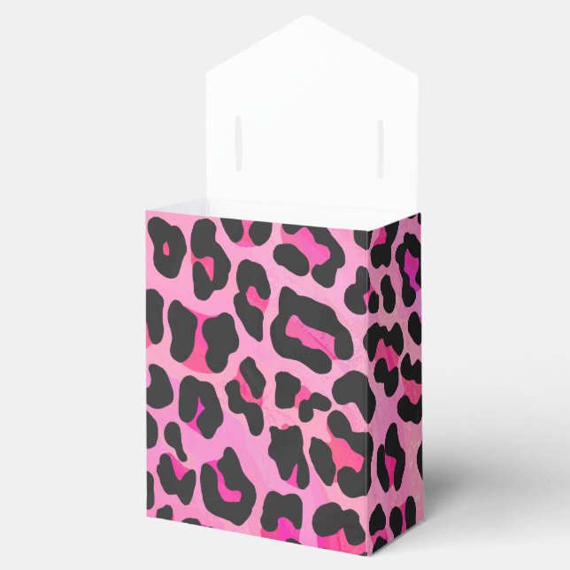 Leopard Black and Shock rosa Print Presentaskar (Öppnad)