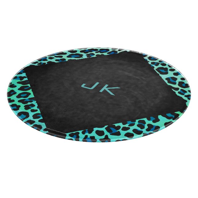 Leopard Black and Teal Print (Hörn)