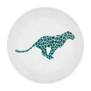 Leopard Black and Teal Print