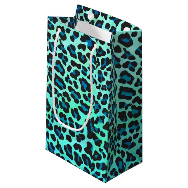 Leopard Black and Teal Print (Framsidan Vinklad)