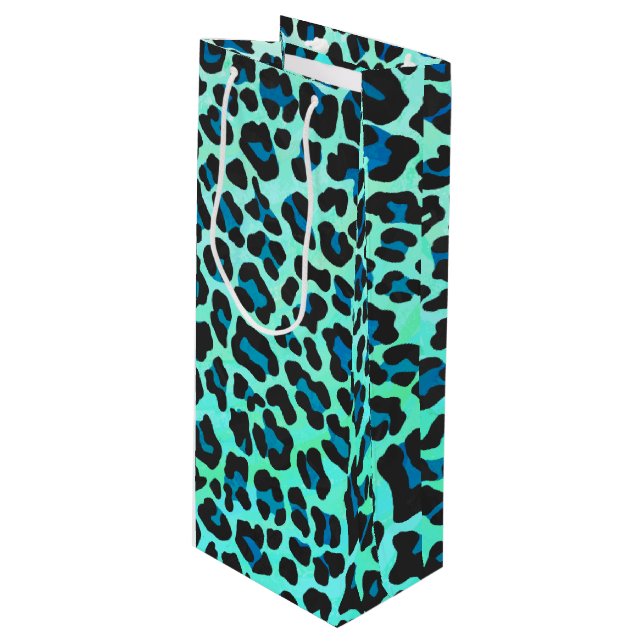 Leopard Black and Teal Print (Framsidan Vinklad)