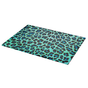 Leopard Black and Teal Print