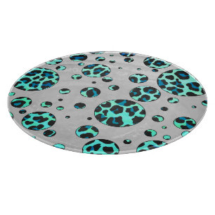 Leopard Black and Teal Print