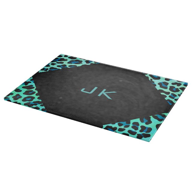 Leopard Black and Teal Print (Hörn)