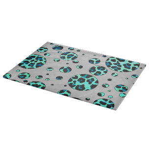 Leopard Black and Teal Print