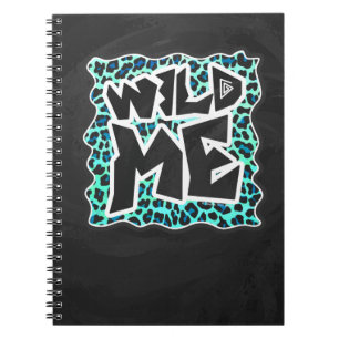 Leopard Black and Teal Print Anteckningsbok