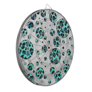 Leopard Black and Teal Print Darttavla