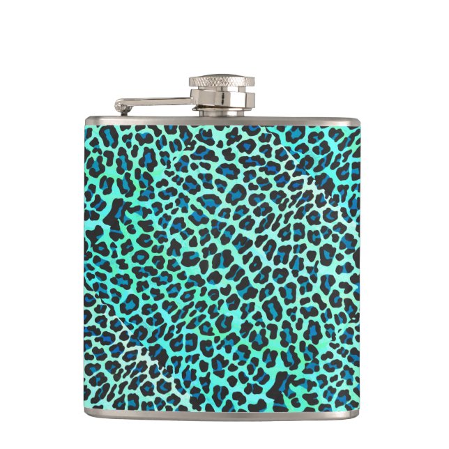Leopard Black and Teal Print Fickplunta (Framsidan)