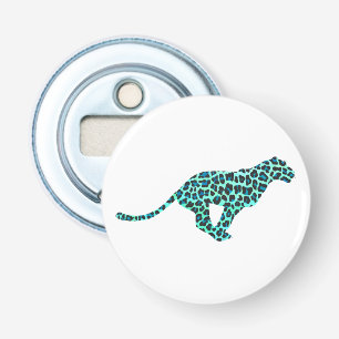 Leopard Black and Teal Print Flasköppnare