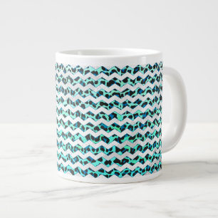Leopard Black and Teal Print Jumbo Mugg