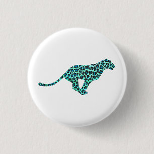 Leopard Black and Teal Print Knapp
