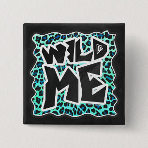 Leopard Black and Teal Print Knapp
