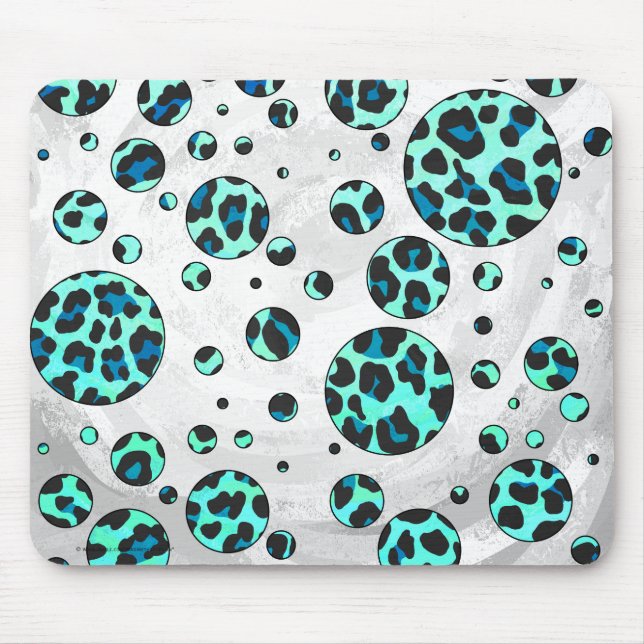Leopard Black and Teal Print Musmatta (Framsidan)