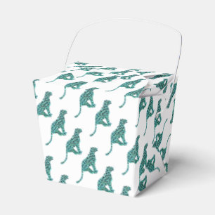 Leopard Black and Teal Print Presentaskar