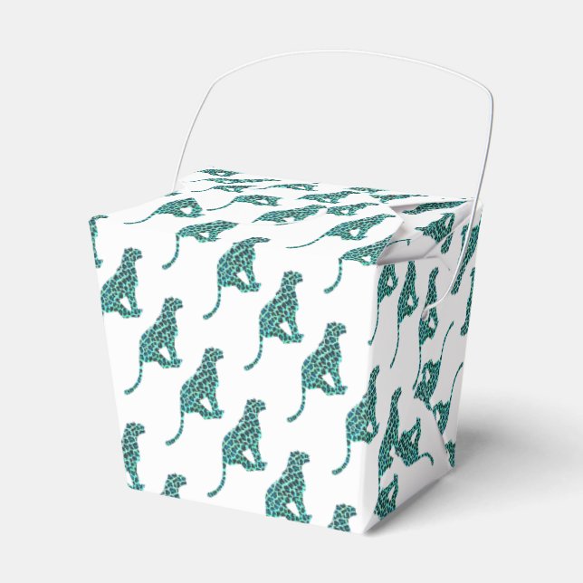 Leopard Black and Teal Print Presentaskar (Framsidan Sidan)