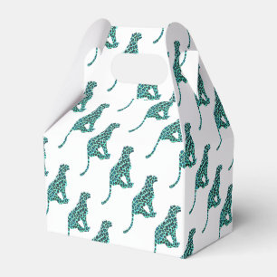 Leopard Black and Teal Print Presentaskar