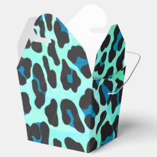 Leopard Black and Teal Print Presentaskar