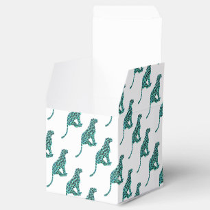 Leopard Black and Teal Print Presentaskar